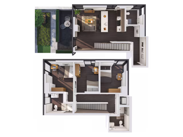 3 Bedroom Townhouse B Private floor plan